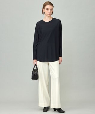 ICB 【洗える】 トリアセボディシェルピーチ ワイドパンツ オフホワイト系