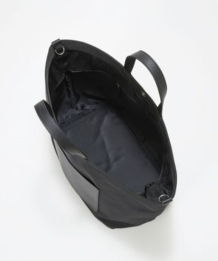 TOPKAPI 【Breath TOPKAPI sis】【WEB限定】ナイロン レザーポケット トートバッグ ショルダー付き A4 / 軽量 / CALM カーム ブラック