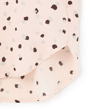 ICB 【WEB限定カラーあり・洗える】Back Satin Amunzen キーネックブラウス ローズピンク系柄