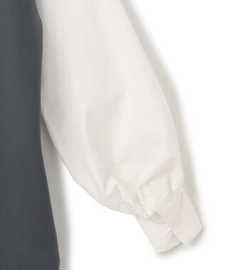 ICB L 【WEB限定・洗える】ストレッチポンチ ドッキングワンピース ダルブルー系