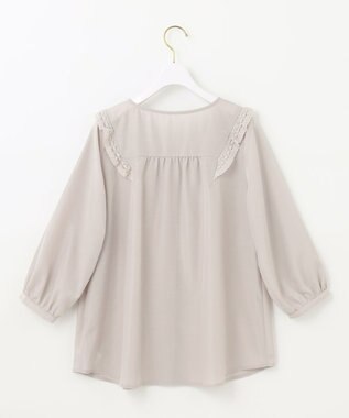 ANY SIS 【洗える】レースフリル ブラウス ローズグレー