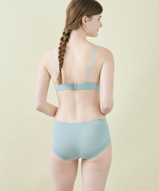 une nana cool リニューアル【綿混】ビタードットコットン 3/4カップブラ ライトブルー