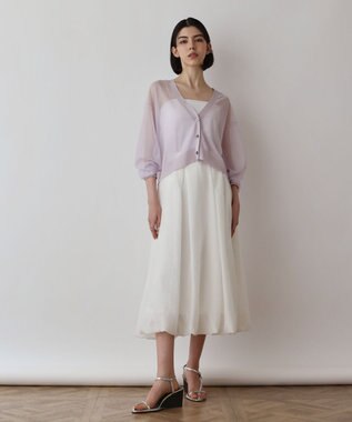 GRACE CONTINENTAL シアージョーゼットカーディガン ラベンダー