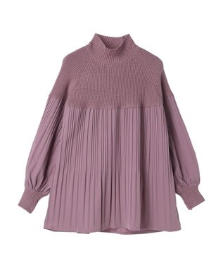 earth music&ecology プリーツフレアニットチュニック Lavender