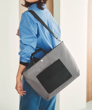 TOPKAPI 【Breath TOPKAPI sis】【WEB限定】ナイロン レザーポケット トートバッグ ショルダー付き A4 / 軽量 / CALM カーム