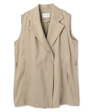 BEIGE， MICA /  リネンブレンドベルト付きジレ  L.Taupe