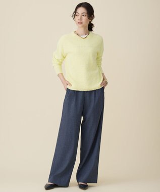 自由区 S ブークレミックスツイード ニット イエロー