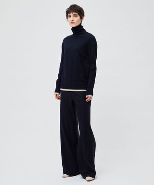 BEIGE， MONTAIGNE / ウエストゴムウールワイドパンツ Navy