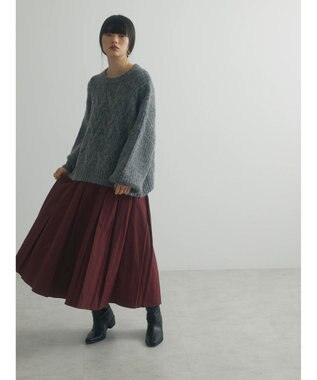 Green Parks armonia. ケーブルニットプルオーバー Charcoal Gray