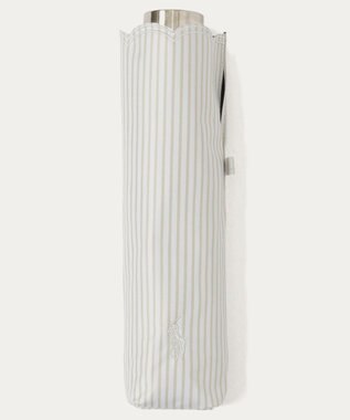 MOONBAT 【WEB限定/ 遮光率100％/遮熱/UV】POLO RALPH LAUREN（ポロ ラルフローレン）晴雨兼用日傘 ワンポイント ポロポニー ストライプ 折りたたみ傘 ベージュ