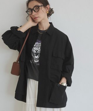 WEGO 【ANGIE VINTAGE】ミリタリー シャツジャケット ブラック