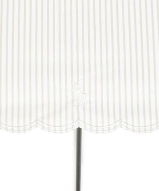 MOONBAT 【WEB限定/ 遮光率100％/遮熱/UV】POLO RALPH LAUREN（ポロ ラルフローレン）晴雨兼用日傘 ワンポイント ポロポニー ストライプ 折りたたみ傘 ベージュ
