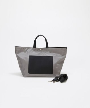 TOPKAPI 【Breath TOPKAPI sis】【WEB限定】ナイロン レザーポケット トートバッグ ショルダー付き A4 / 軽量 / CALM カーム グレー