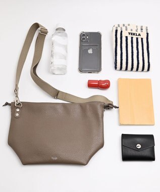 blancle シュリンクレザー ドローストリング2wayバッグ TAUPE