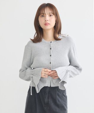 earth music&ecology キャンディースリーブカーディガン Gray