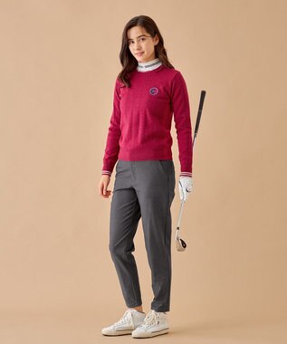 23区GOLF 【WOMEN】【洗える】ストレッチカラー ニット オールドローズ系