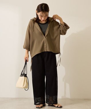 AMERICAN HOLIC シアーフーディーシャツ Khaki