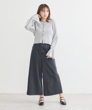 earth music&ecology キャンディースリーブカーディガン Gray