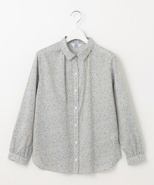 J.PRESS LADIES 【洗える】Liberty シャツカラー スキッパー ブラウス グリーン系