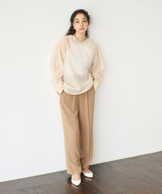 #Newans シアープルオーバーシャツ アイボリー系