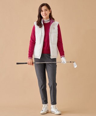 23区GOLF 【WOMEN】【洗える】ストレッチカラー ニット オールドローズ系