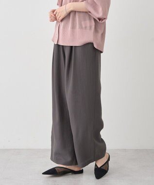 earth music&ecology リラックスタックパンツ Charcoal Gray