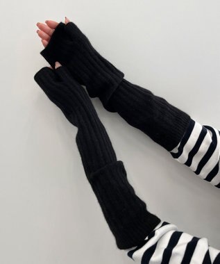 23区 【洗える】ピュアカシミヤ アームウォーマー ブラック系