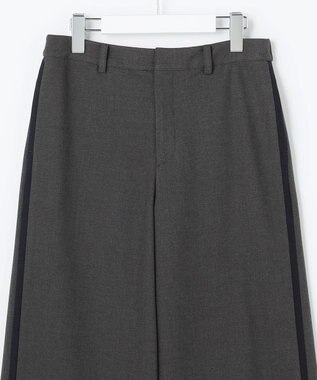 J.PRESS LADIES ジョーゼット裏起毛 ワイド パンツ チャコール×ネイビー系