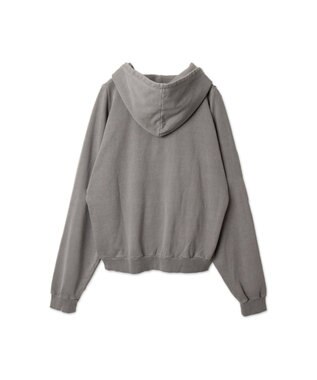 WEGO 【ユニセックス着用ITEM】ピグメントダメージアップリケZIPパーカー グレー