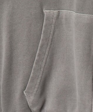 WEGO 【ユニセックス着用ITEM】ピグメントダメージアップリケZIPパーカー グレー