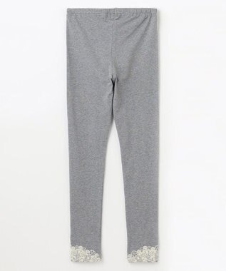 組曲 KIDS 【150-160㎝】10分丈フラワープリント レギンス グレー系