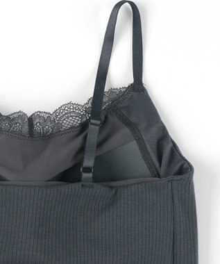 Wing カップ付きインナー ラク きれいなバストシルエット 綿混(身生地) 【シンクロブラトップ】 リブタイプ ブラトップ ET1083 ウイング／ワコール ダークグレー