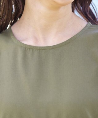 Tiaclasse 【洗える】後ろリボンギャザーワンピース カーキ