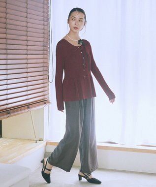 earth music&ecology リラックスタックパンツ Charcoal Gray