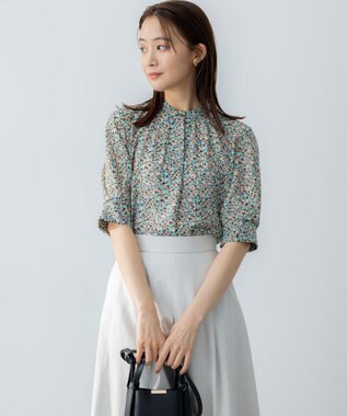 組曲 S ミニフラワープリント ブラウス ピンク系5