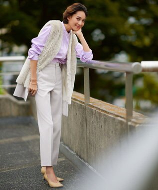 23区 【CLASSY.12月号掲載】TRストレッチギャバ テーパード パンツ ライトベージュ