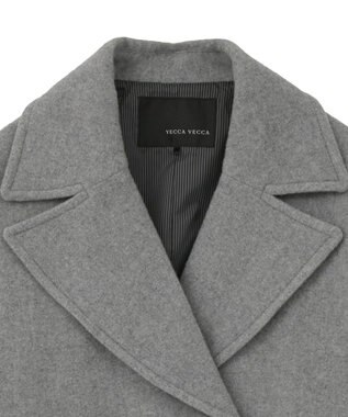 YECCA VECCA ウール混ミドル丈Pコート Dark Navy