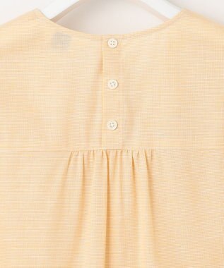 J.PRESS LADIES 【洗える・吸水】 BEZピンチェック キーネック ブラウス イエロー系3