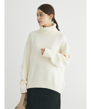 Green Parks ｆｕｗａっとメランジタートルニットプルオーバー Light Beige