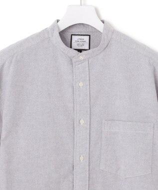 J.PRESS YORK STREET 【UNISEX】オックス起毛 バンドカラーシャツ ライトグレー系