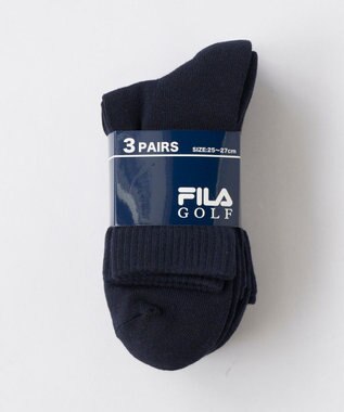 FILA GOLF／marie claire 【FILA GOLF】ジャカードデザイン３Ｐミドルソックス ネイビー