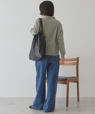 AMERICAN HOLIC 配色ラインニットポロ Light Gray