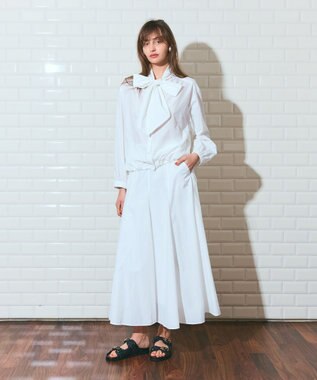 GRACE CONTINENTAL ボウタイシャツブルゾン ホワイト