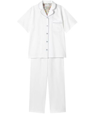 une nana cool MADE WITH LIBERTY FABRIC 綿100％ハイゲージ天竺 半袖パジャマ WH