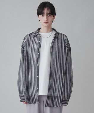 WEGO 【ユニセックス着用ITEM】ストライプメッシュBIGシャツ 柄1