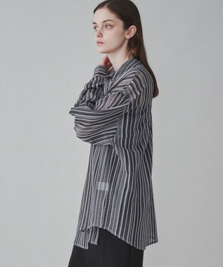 WEGO 【ユニセックス着用ITEM】ストライプメッシュBIGシャツ 柄1