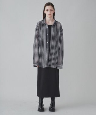 WEGO 【ユニセックス着用ITEM】ストライプメッシュBIGシャツ 柄1