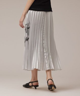 GRACE CONTINENTAL コラボロングプリーツスカート シルバー