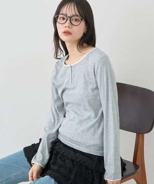 earth music&ecology 【WEB限定】アイレットジャカードタイトプルオーバー Gray