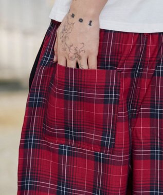 WEGO バギーチェックショーツ レッドチェック1
